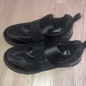 누디 워크 스니커즈 스트레치 비쥬 크로스 벨트 24cm 신발