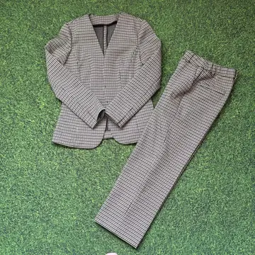 RU 체크 무늬 수트 셋업 상하의 SS XS 사이즈