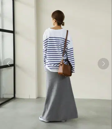 새상품급 프레임워크 압축 울 스커트 캐시미어 그레이 38