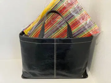 cotone 코토네 블랙 가죽 토트백 대용량 뜨개질 핸들