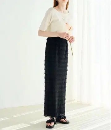 hinari 미니 프릴 스커트 S 블랙