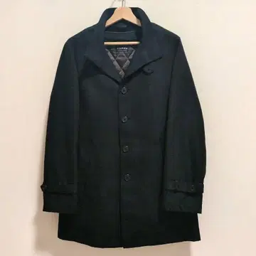 ichee 남성용 트렌치 벨티드 코트 비즈니스 출퇴근 코트 블랙 L