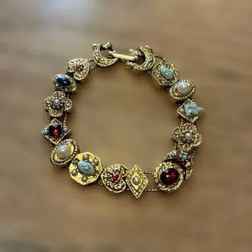 빈티지풍 컬러 스톤 팔찌
