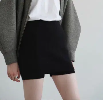 CLANE PANTS LAYERED YAK MINISKIRT 블랙