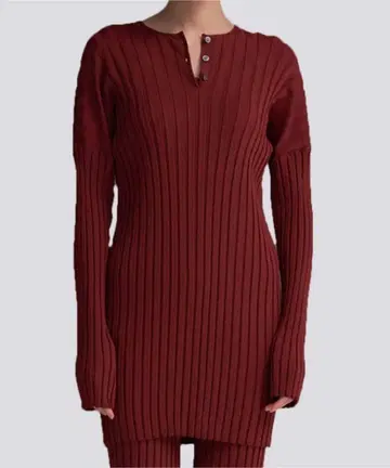 ENOF 이나프 rib knit top M 브라운