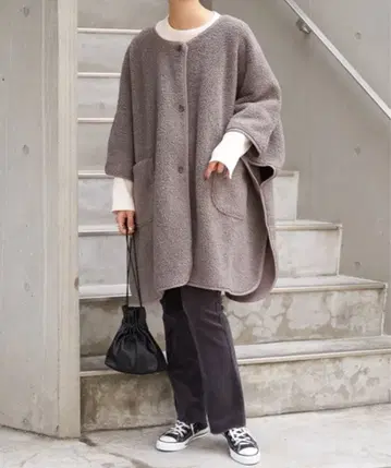 CIAOPANIC TYPY 플리스 보아 2way 리버서블 판초