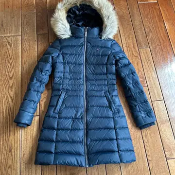 TOMMY HILFIGER 후드 부착 다운 자켓 XS 네이비