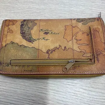 지도 도안 가죽 장지갑