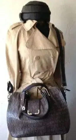 가격 인하 미사용 데드스탁 그레이쉬 브라운 악어 엠보싱 2way 백