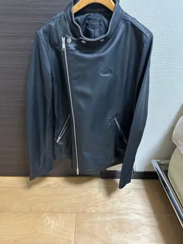 블랙 가죽 싱글 라이더 자켓 MMMM