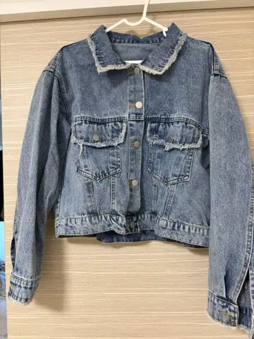 프린지 디자인 데님 자켓