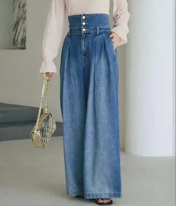 라부티크봉봉 하이웨스트 배기 데님 팬츠 PS 사이즈