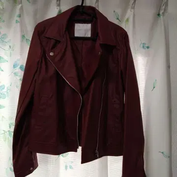 CECIL McBEE 버건디 라이더 자켓