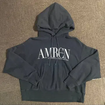 Americana 아메리나 후드 부착 로고 후드티 블랙 스웨트 트레이닝복