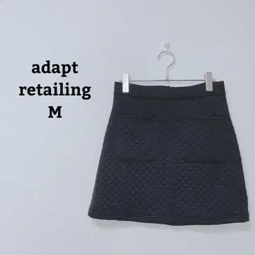 어댑터 링 스커트 미니 기장 사다리꼴 퀼팅 포켓 지퍼 M