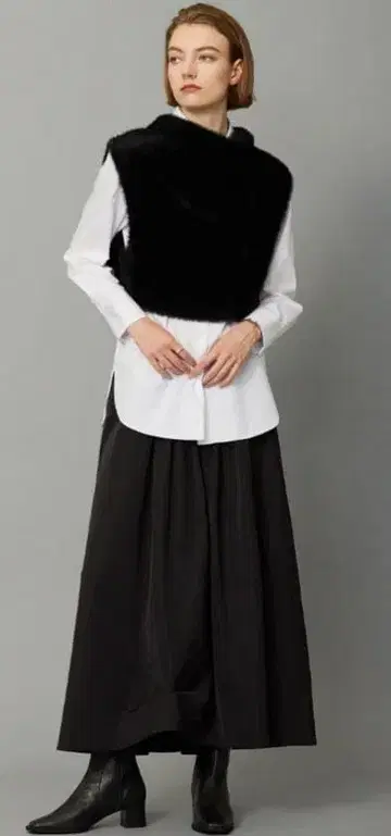 ICB 헤어 리 숏 베스트 블랙 퍼 베스트