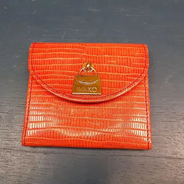 중고 미사용 보존품 WAKO 크로커다일풍 오렌지 코인 케이스