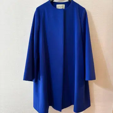 UNITED ARROWS 노카라 롱 코트 로얄 블루