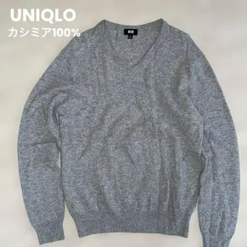 [캐시미어] UNIQLO 유니클로 니트 그레이 V넥 스웨터 S