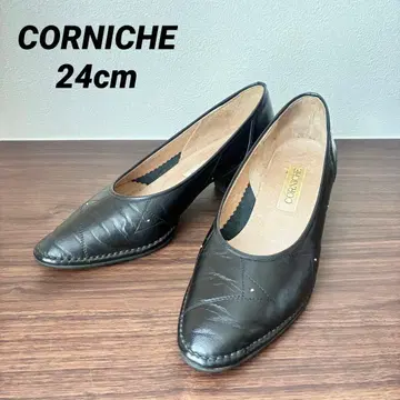 CORNICHE 하이힐 펌프스 가죽 블랙 24cm