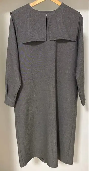 SHIPS any 옷깃 무릎 기장 원피스 긴팔 브라운 프리 사이즈