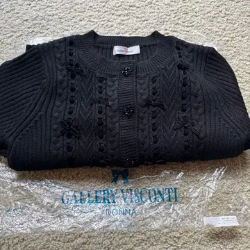 새상품 GALLERIA VISCONTI 블랙 가디건 3