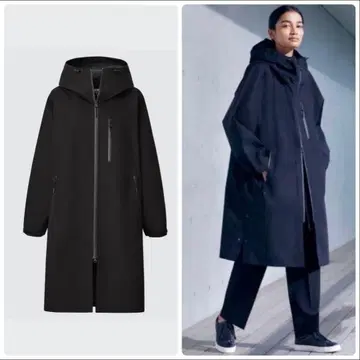 새상품급 유니클로 띠어리 콜라보 블록 테크 코트 블랙 S