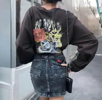 juemi something 콜라보 데님 타이트 스커트