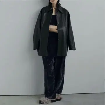 anuke 에코 가죽 오버 자켓