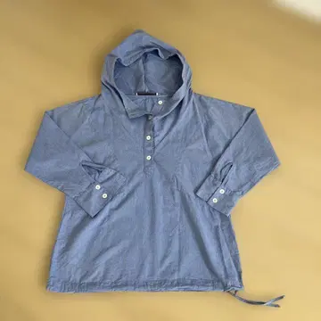 이탈리아 TELA 후드 부착 블루 후드티 새상품급 셔츠 후드티