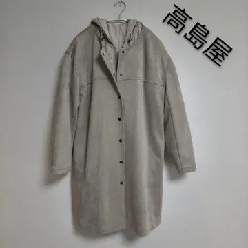 타카시마야 2way 코트 노카라 종이상자 코트 충전솜 코트 퀼팅