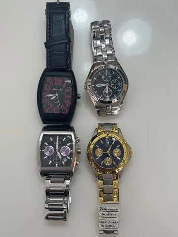 쿼츠 손목시계 세트 (4점) 작동 미확인