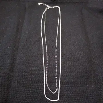 실버 이중 체인 목걸이