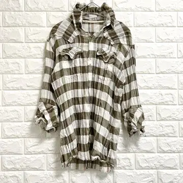 FranCisT.MOR.K.S. 체크 셔츠 7부 기장 셔츠 금장 장식