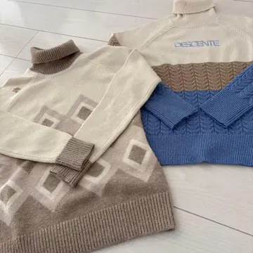 DESCENTE 데상트 골프 여성용 니트 스웨터 2개 세트