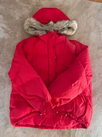 다운 자켓 빨간색 GLOBAL WORK