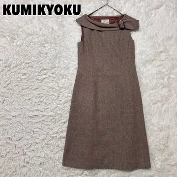 KUMIKYOKU 쿠미교쿠 (3) 체크 무늬 슬리브리스 원피스