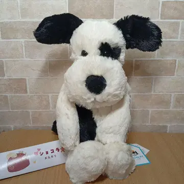 jellycat 블랙&크림 퍼피 M 강아지 봉제 인형 도그