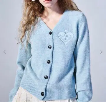 RACCOON BLENDED CARDIGAN V NECK SPADE