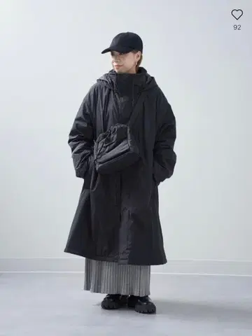 UNIQLO C 후디드 코트 블랙