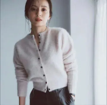 [미사용 새상품] anuans 라쿤 폭스 숏 가디건 핑크