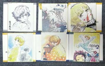 아가츠마 젠이츠 미니 색지 묶음 판매 사인 포함 귀멸의 칼날