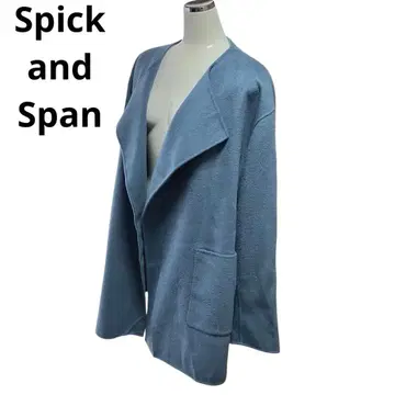 스픽 앤 스팬 울 노카라 미들 기장 코트 색스 블루