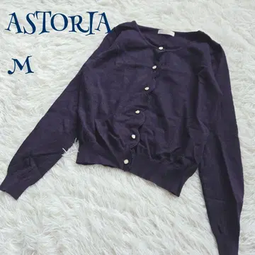 [ 아스트리아 오딜 ] 펄 버튼 스캘럽 가디건 M 페미닌