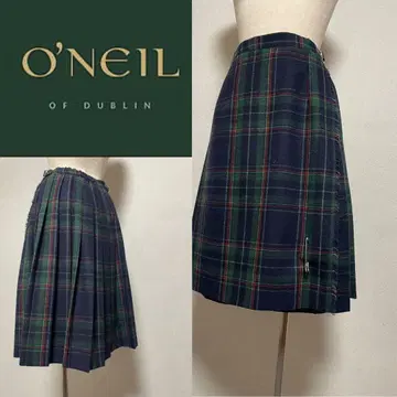 O'NEIL OF DUBLIN 타탄 체크 랩 뒤 플리츠 스커트