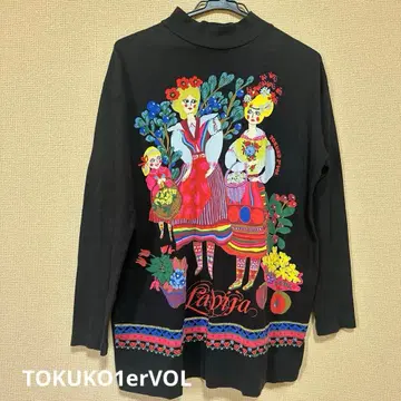 TOKUKO1erVOL 레어 민족 패턴 롱 T 일본제
