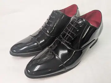 7cm UP 시크릿 레이스업 에나멜 신발 블랙