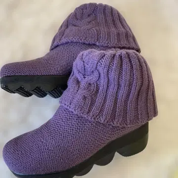 케이카 KEiKA 심리스 니트 부츠 22.5cm 미사용품 퍼플