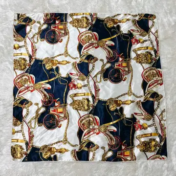 대형 스카프 마차 체인 패턴 69cm 빈티지풍 마차 체인