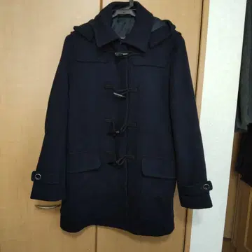 네이비 더플 코트 울 혼방 남성용 M
